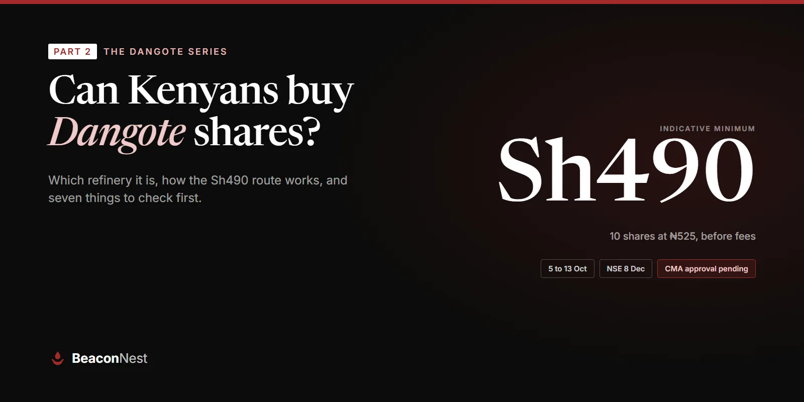 The Dangote Series Part 2 banner: Can Kenyans buy Dangote shares?